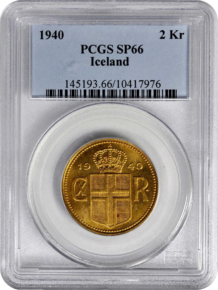 ICELAND. 2 Kronur, 1940. PCGS SPECIMEN-66., SP66 - PCGS Auction Prices
