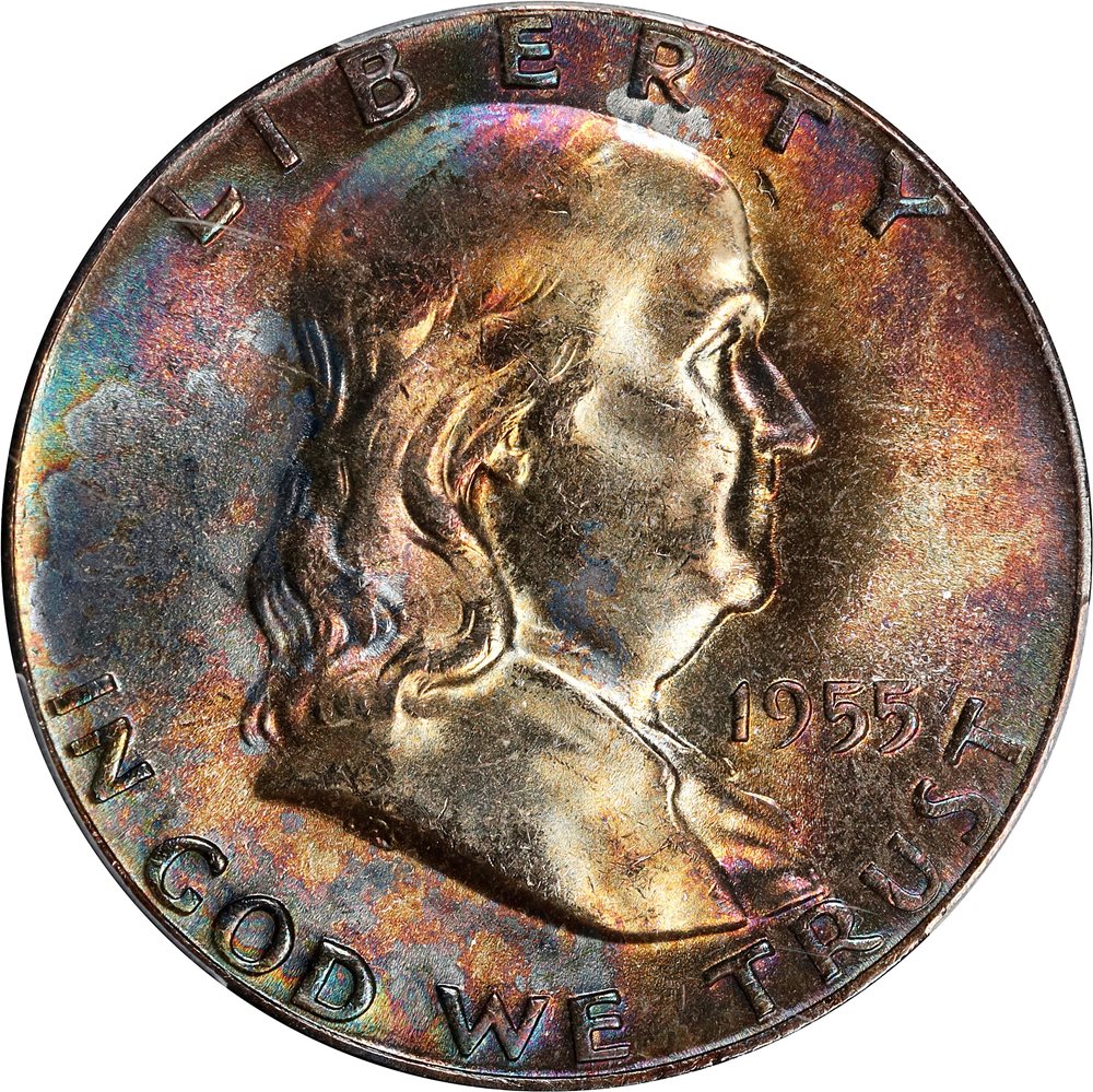 極上特価！OLDブランクハネクラPH-66フィリプソン &ABU５０００CDL 1955 Franklin Half Dollar. MS-66+ FBL (PCGS)., MS66+FBL - PCGS