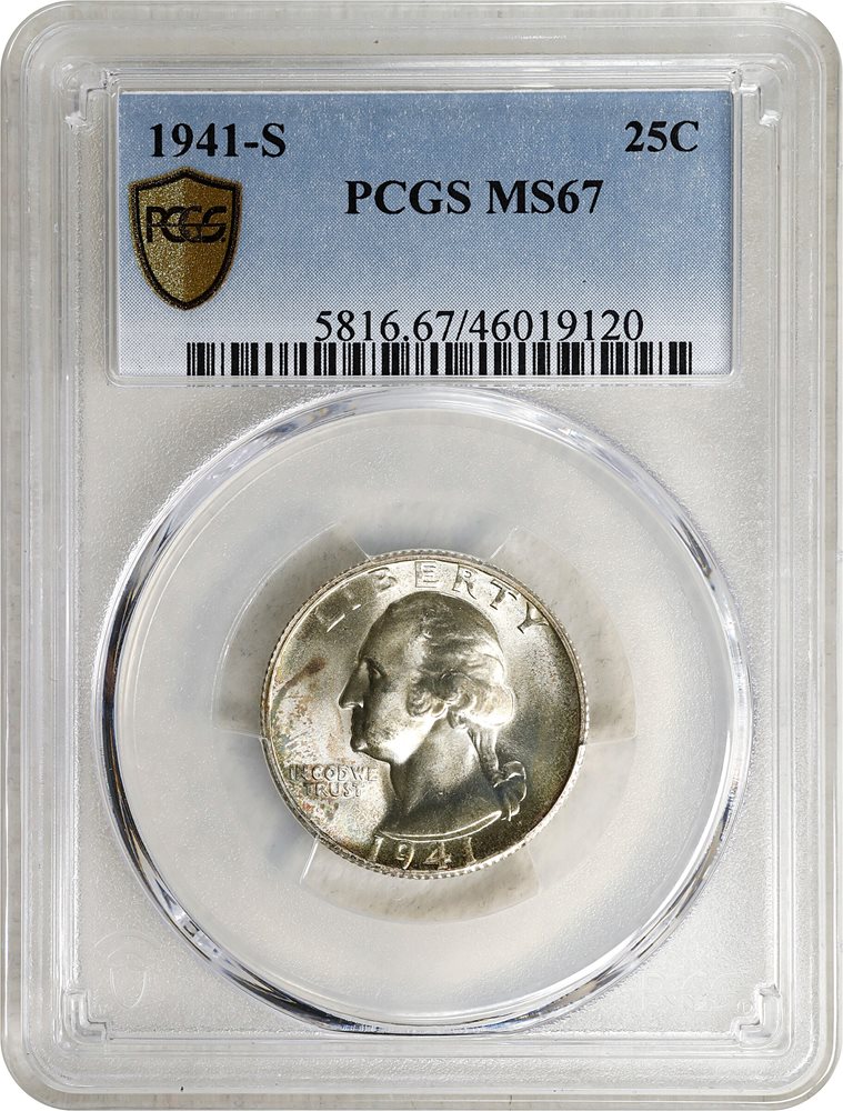 1941-S Washington Quarter. MS-67 (PCGS)., MS67 - PCGS Auction Prices