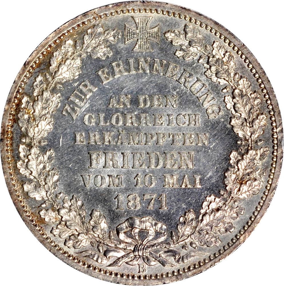 ☆1871 ドイツ バイエルン ターラー 銀貨 普仏戦争勝利 NGC AU DETAILS