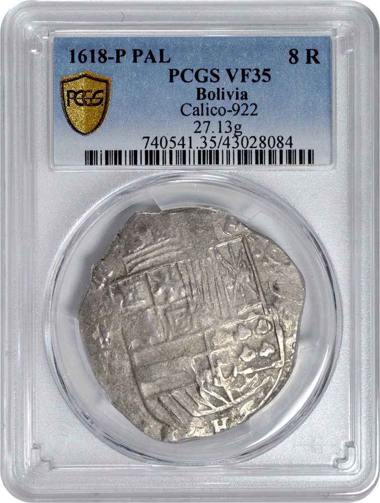 BOLIVIA. Cob 8 Reales, 1618-P PAL. Potosi Mint. Philip III. PCGS