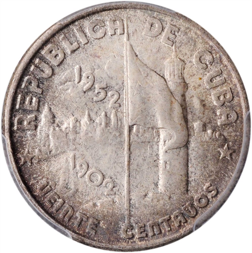 1952年 キューバ 20セント銀貨 PCGS 認証 CoinsNB E-Auction