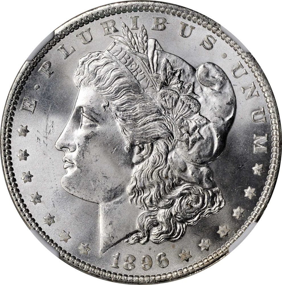 1896 Morgan Silver Dollar. MS-65+ (NGC)., MS65+ - PCGS