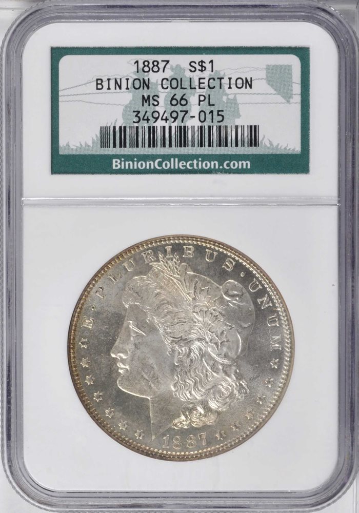 1887 Morgan Silver Dollar. MS-66 PL (NGC)., MS66PL - PCGS Auction