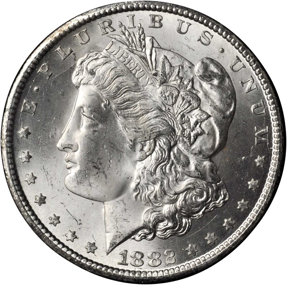 1882-CC GSA Morgan Silver Dollar. MS-64 (NGC)., MS64 - PCGS