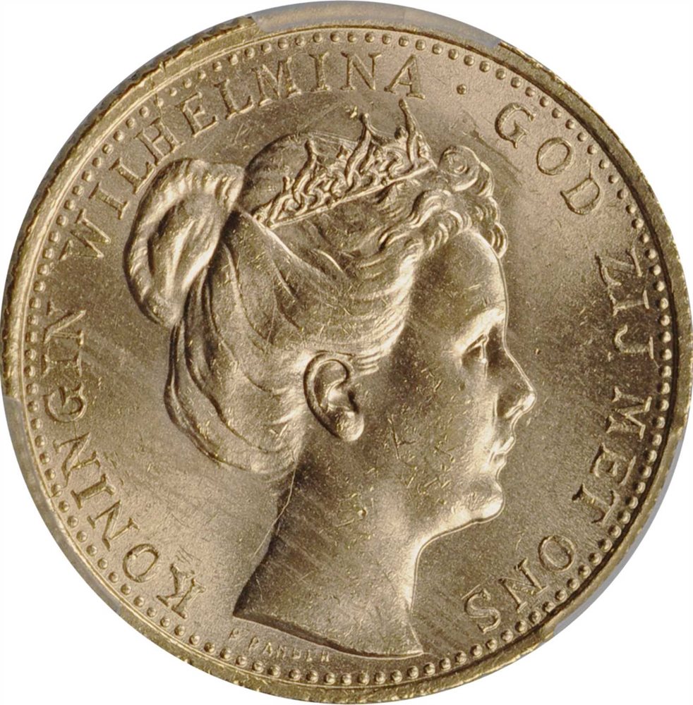 NETHERLANDS. 20 Gulden, 1898. Wilhelmina. PCGS MS-64 Gold Shield