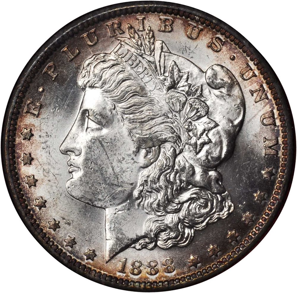 1888-S Redfield Morgan Silver Dollar. MS-62 (NGC)., MS62 - PCGS