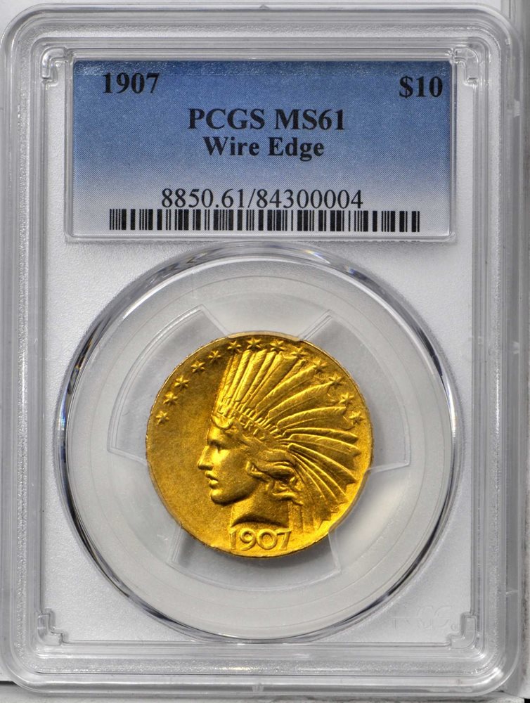 1907 Indian Eagle. Periods. Wire Rim. Judd-1901, Pollock