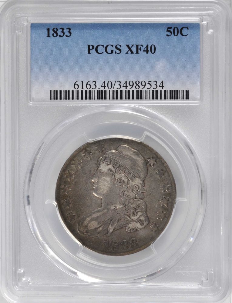 1833 Capped Bust Half Dollar. O-106. Rarity-2. EF-40 (PCGS)., XF40