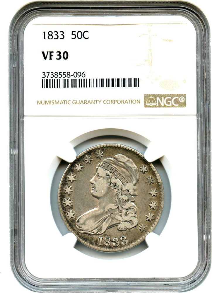 1833 50c NGC VF30, VF30 - PCGS Auction Prices