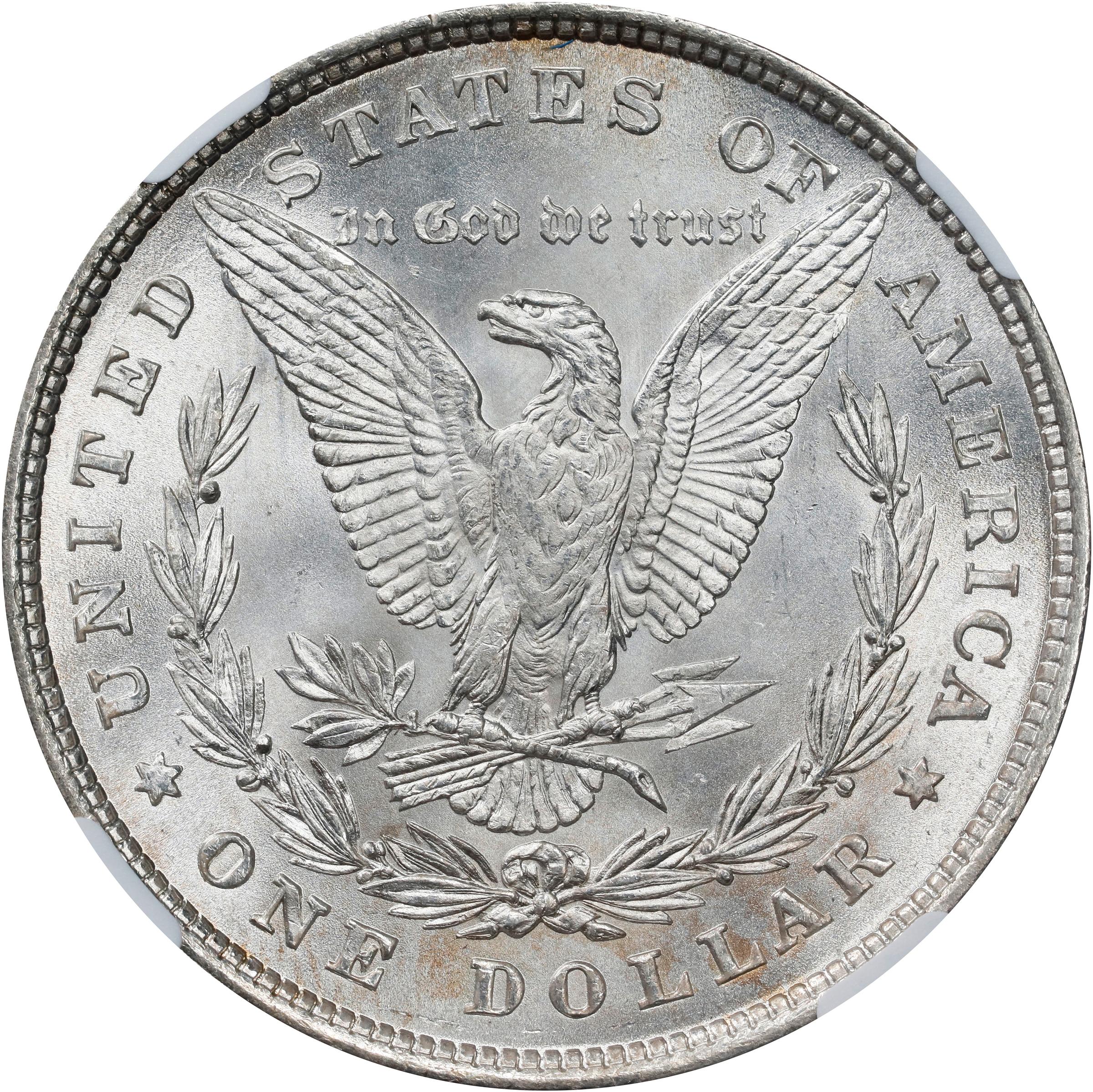 1878 Morgan Silver Dollar. 8 Tailfeathers. MS-64+ (NGC)., MS64+