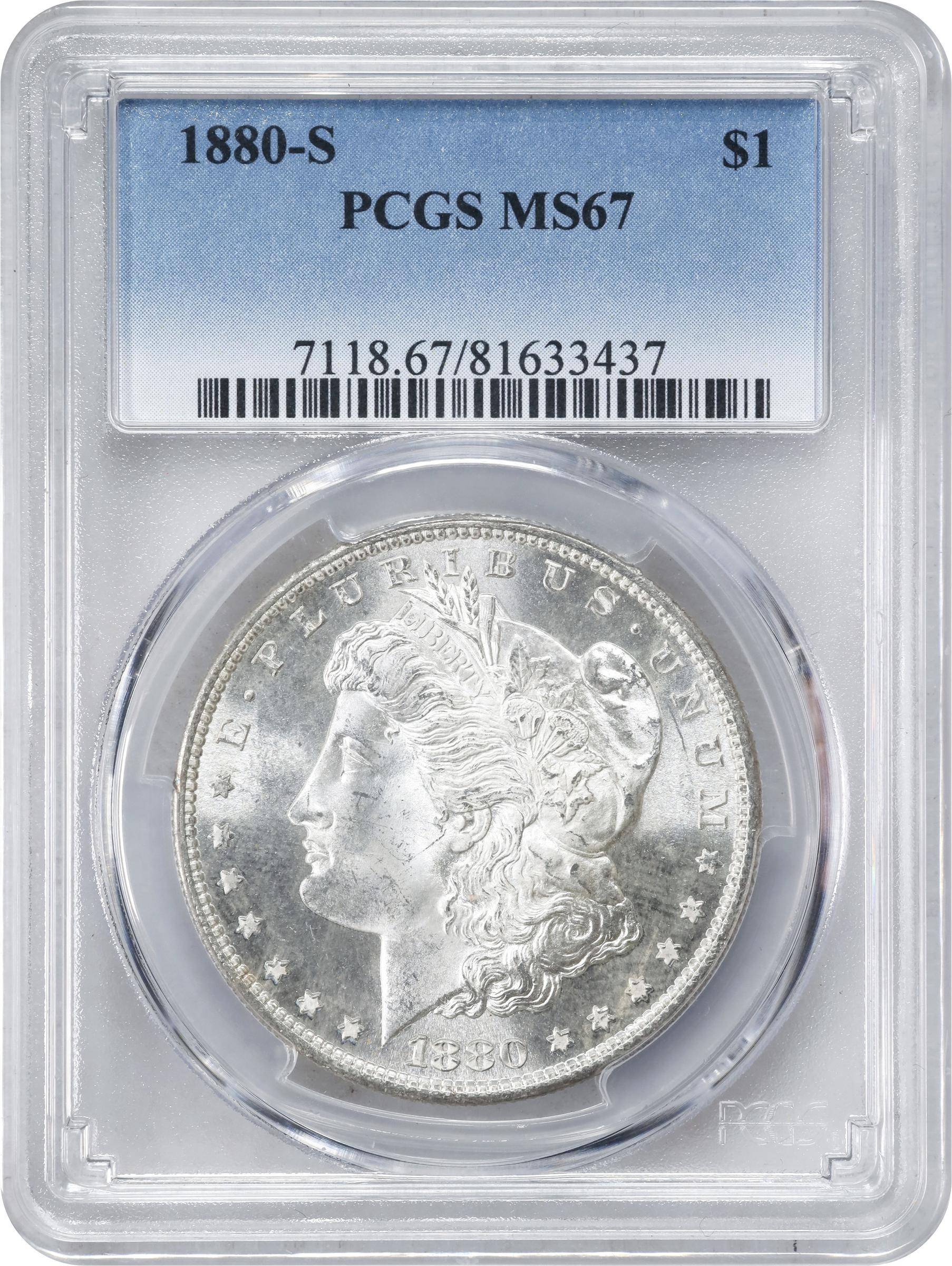 1880-S Morgan Silver Dollar. MS-67 (PCGS)., MS67 - PCGS Auction Prices