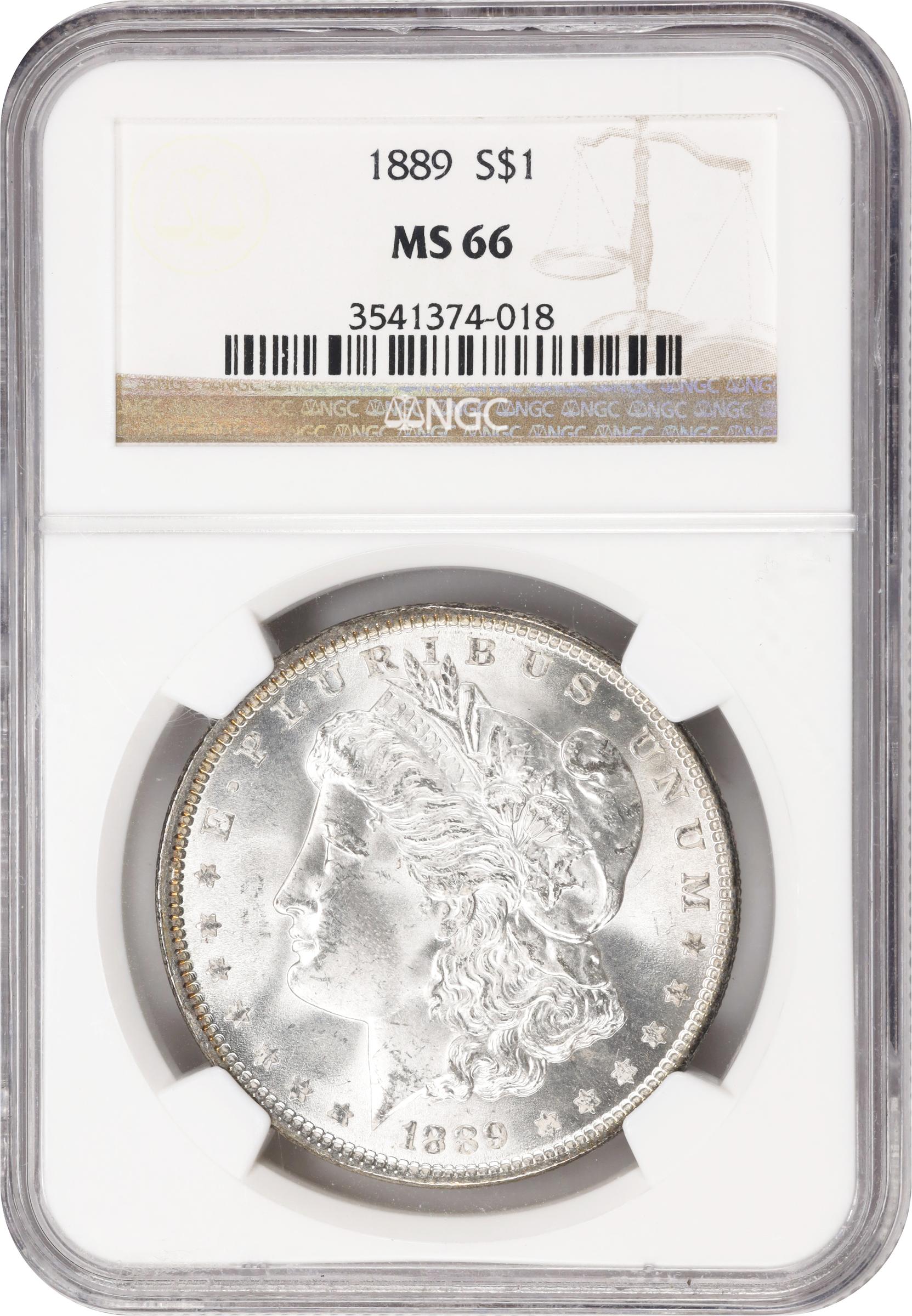 1889 Morgan Silver Dollar. MS-66 (NGC)., MS66 - PCGS Auction Prices