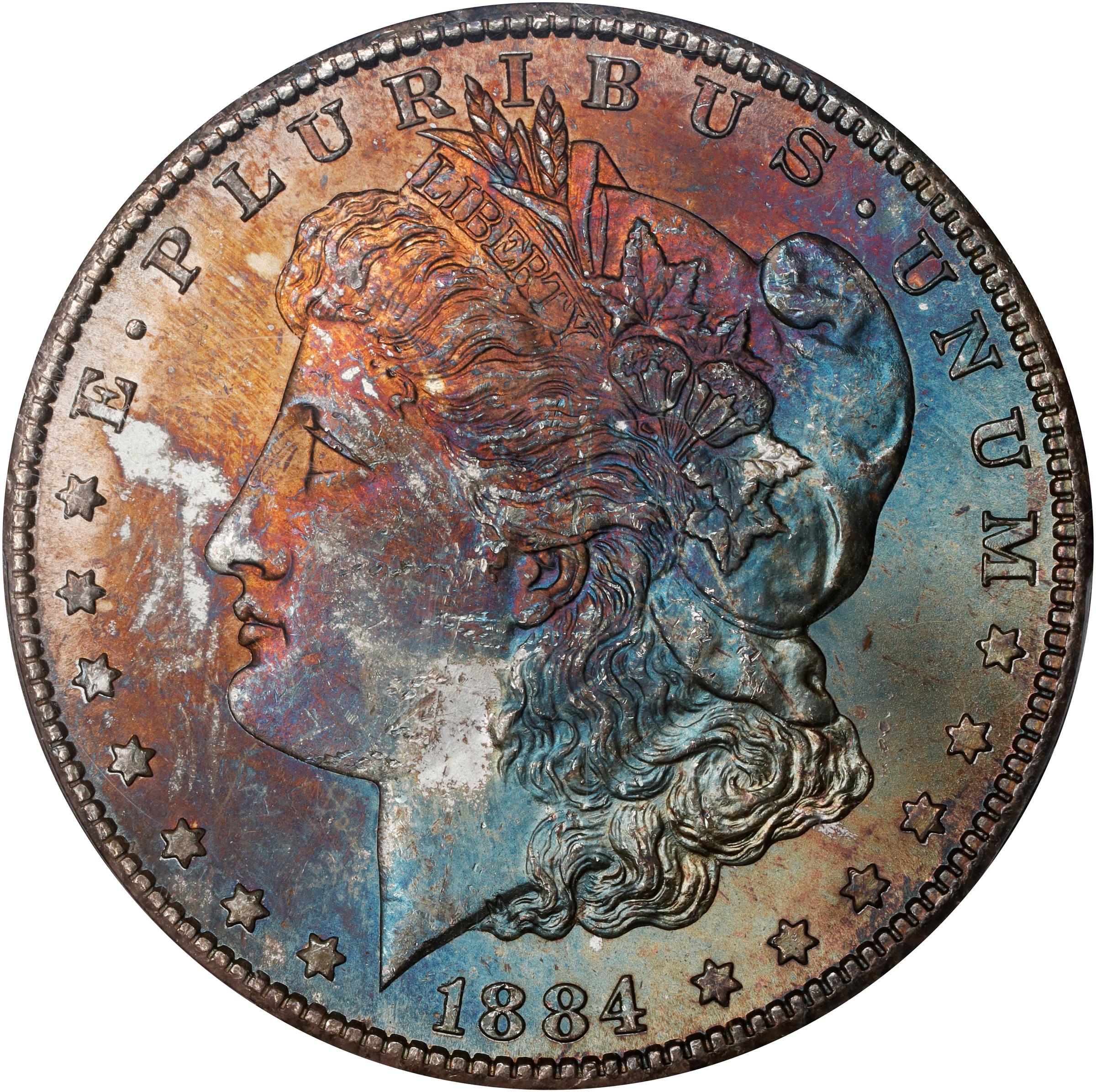1884-CC Morgan Silver Dollar. MS-64+ (PCGS)., MS64+ - PCGS Auction