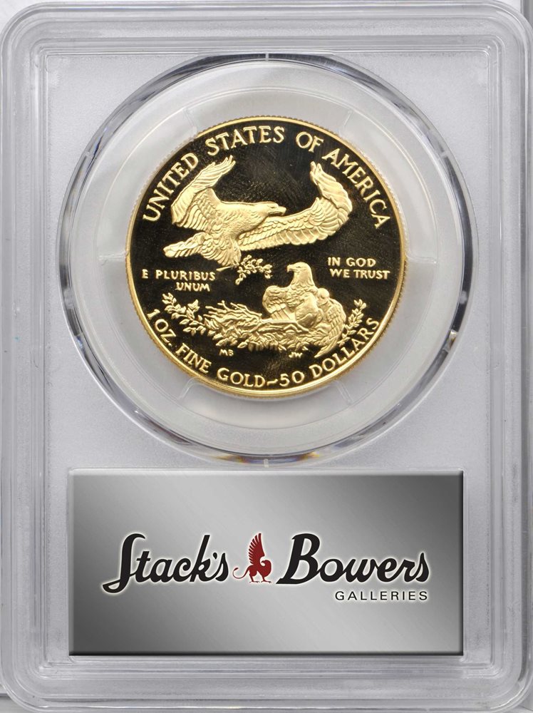 1989-W One-Ounce Gold Eagle. Proof-69 Deep Cameo (PCGS)., PR69DCAM