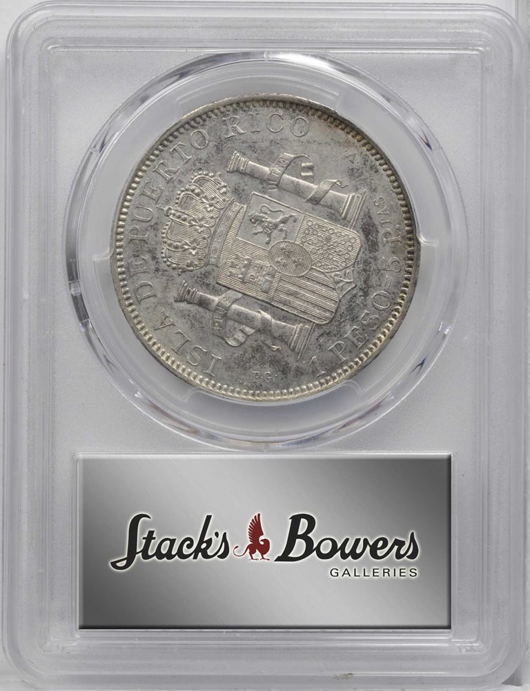PUERTO RICO. Peso, 1895-PG V. Madrid Mint. Alfonso XIII. PCGS AU