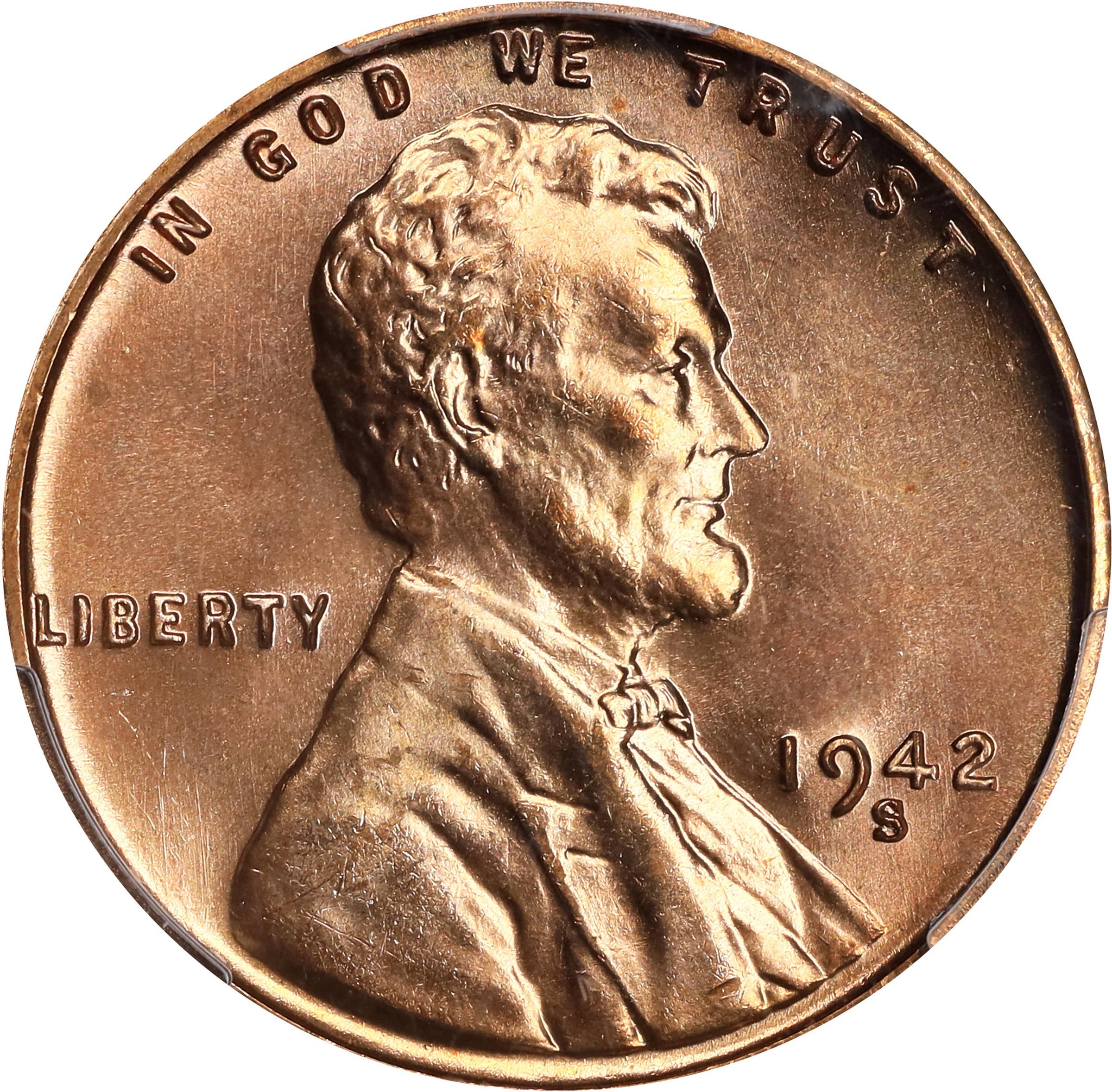 1942-S Lincoln Cent. MS-67+ RD (PCGS)., MS67+RD - PCGS Auction Prices