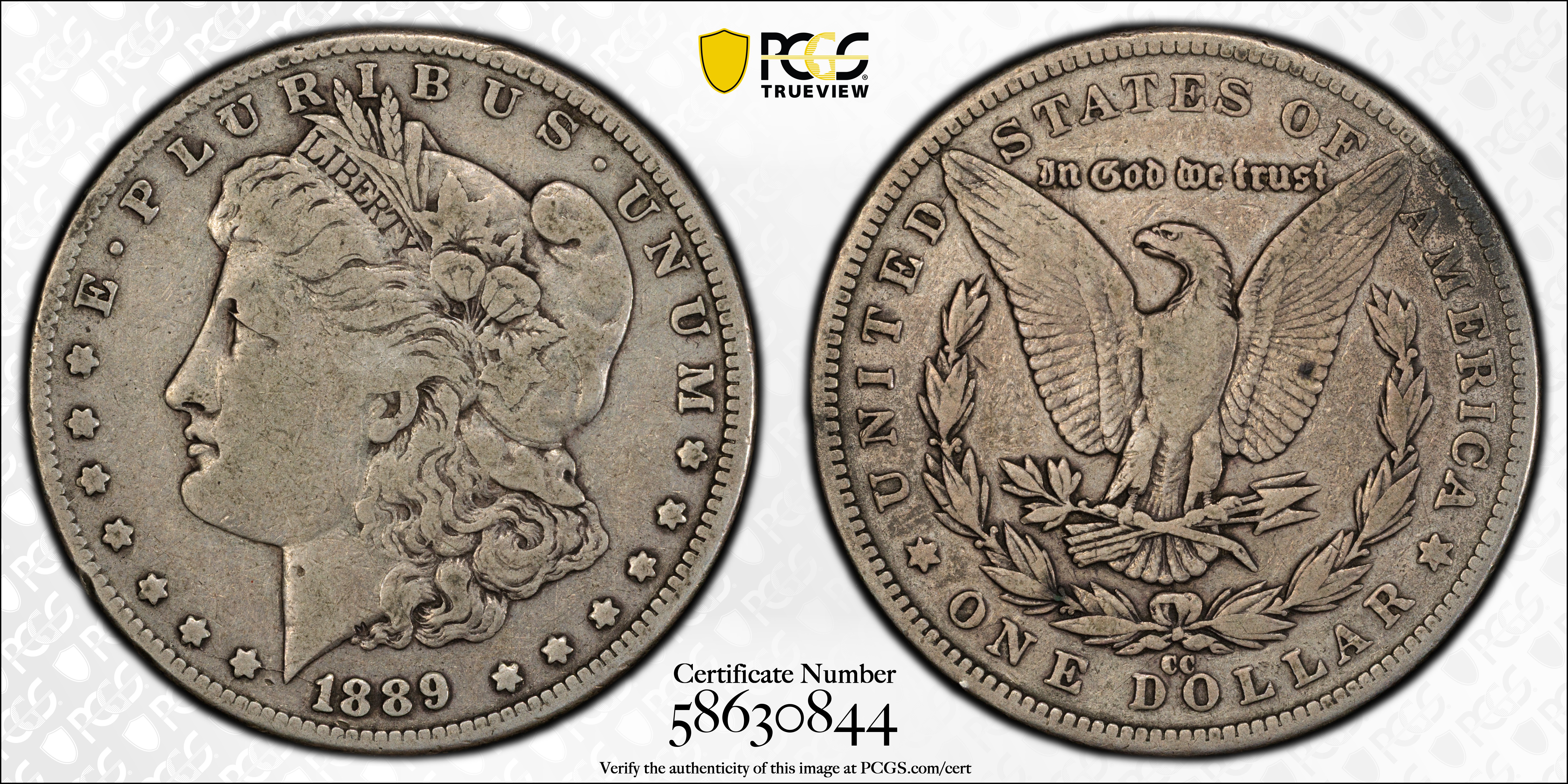 1889-CC Morgan Silver Dollar. Fine-15 (PCGS)., F15 - PCGS Auction