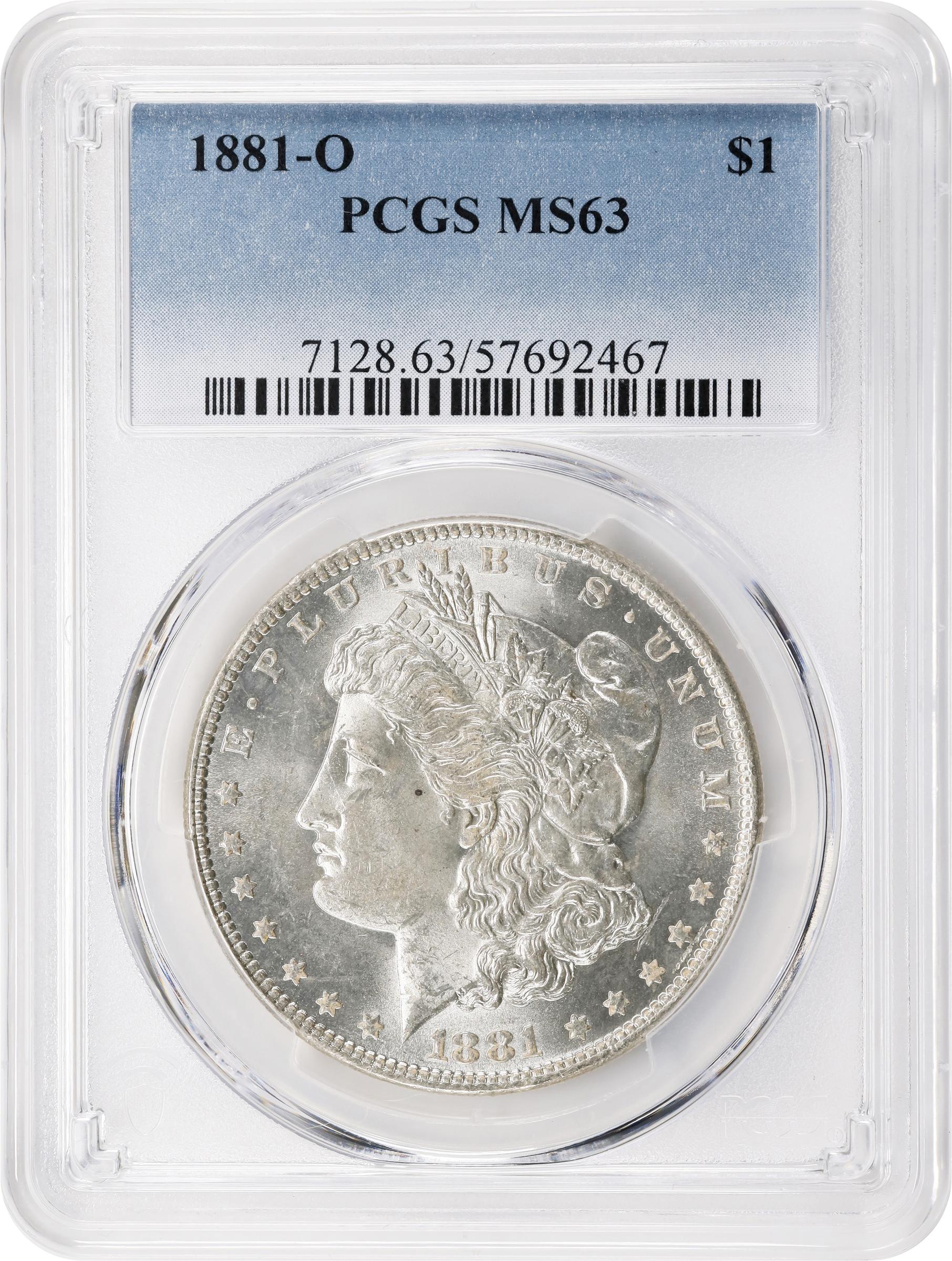 1881-O Morgan Silver Dollar. MS-63 (PCGS)., MS63 - PCGS Auction Prices