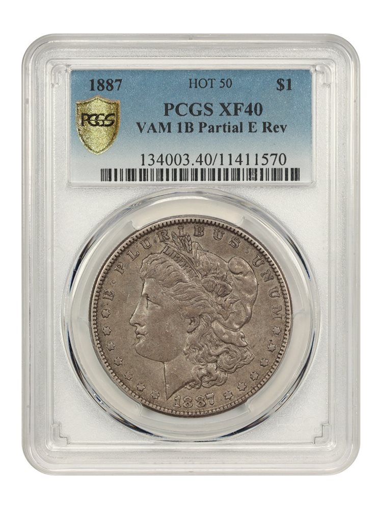 1887 $1 PCGS XF40 (VAM-1B, Partial E Rev), XF40 - PCGS Auction Prices