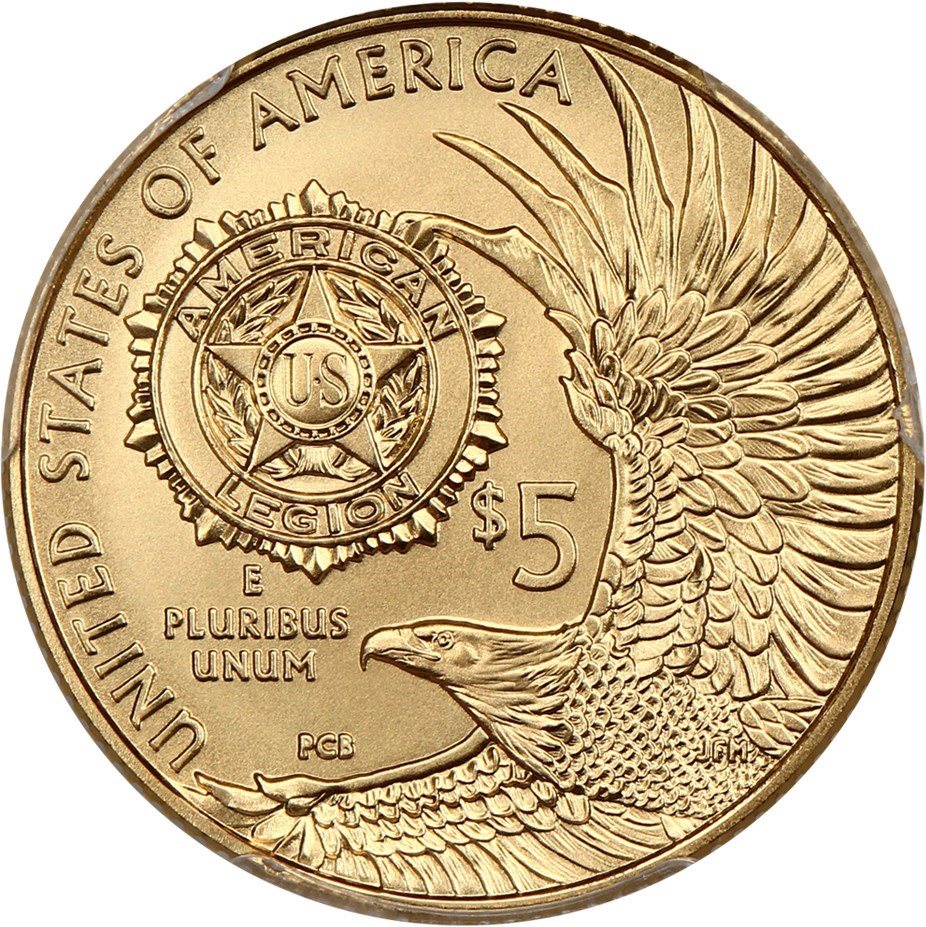 2019-W American Legion 100th Anniversary $5 PCGS MS70 (First