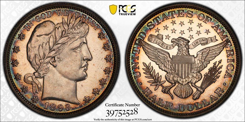 1893 Barber Half Dollar. Proof-63 (PCGS)., PR63 - PCGS Auction Prices