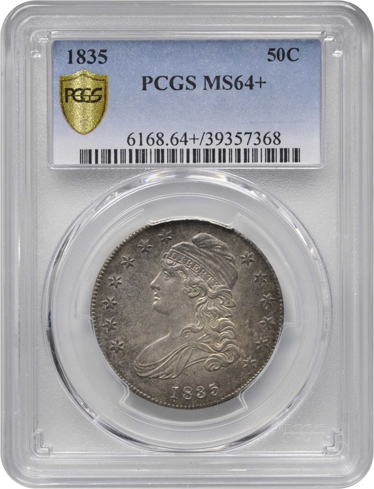 1835 Capped Bust Half Dollar. O-106. Rarity-1. MS-64+ (PCGS