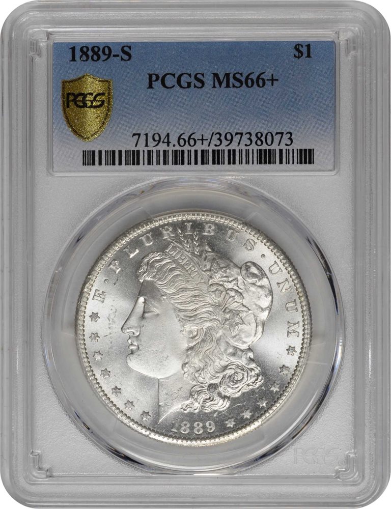 1889-S Morgan Silver Dollar. MS-66+ (PCGS)., MS66+ - PCGS Auction