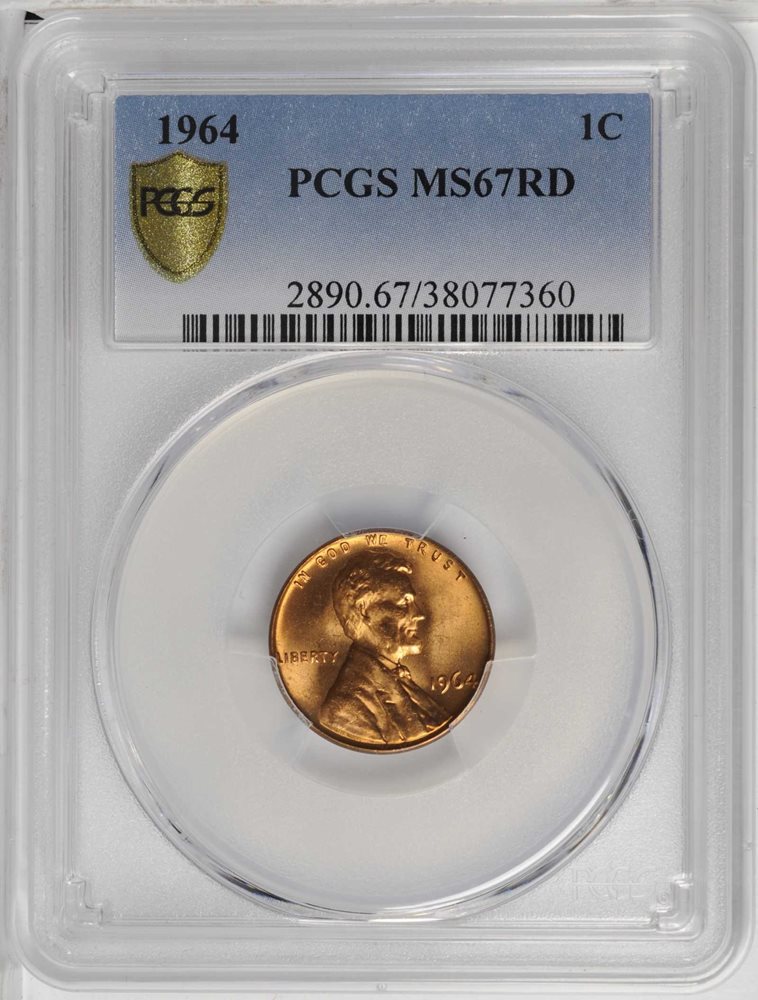 1964 Lincoln Cent. MS-67 RD (PCGS)., MS67RD - PCGS Auction Prices