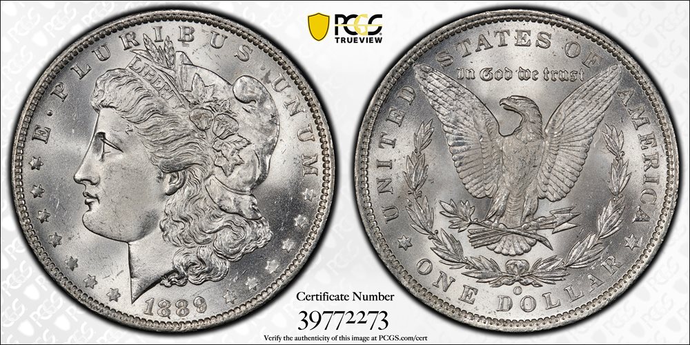 1889-O Morgan Silver Dollar. MS-65+ (PCGS)., MS65+ - PCGS Auction